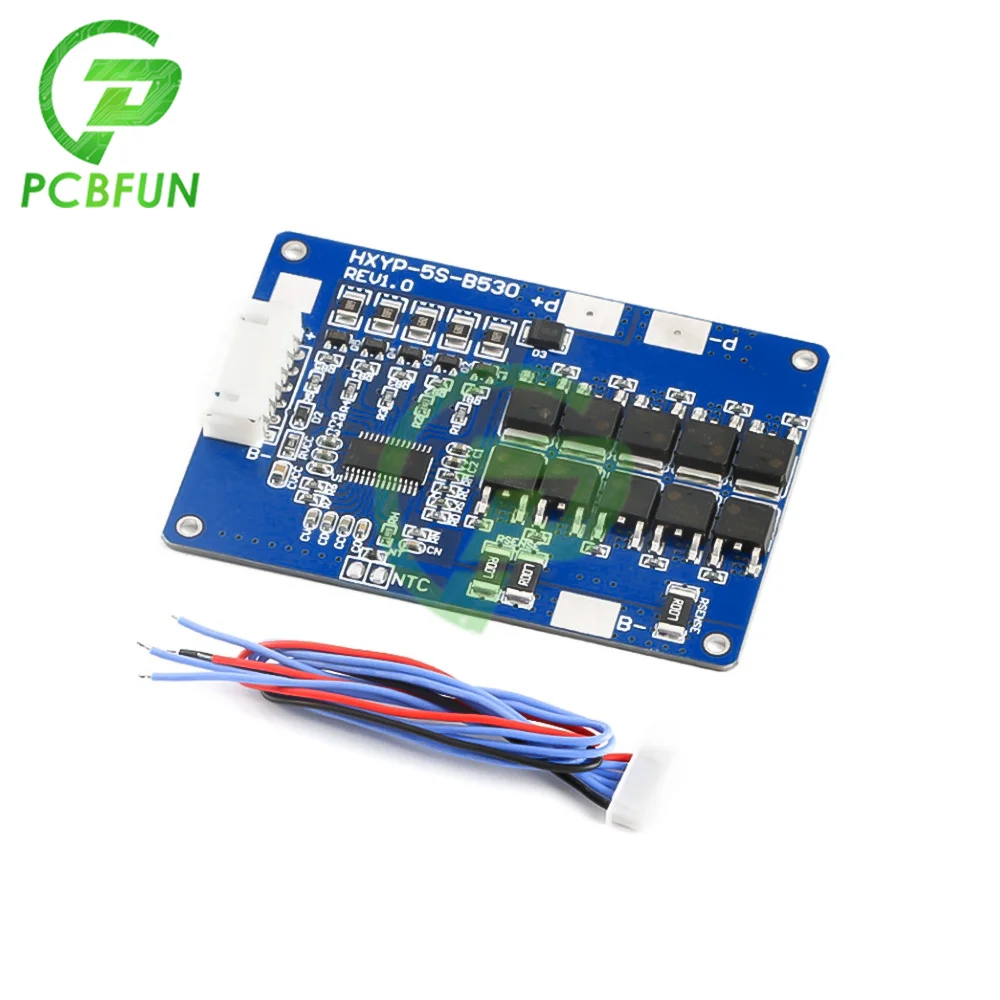 5S Li-ion Lithium Battery Protection Board 18V 21V Power Module BMS 18650 Charger Protection Board with Equalization