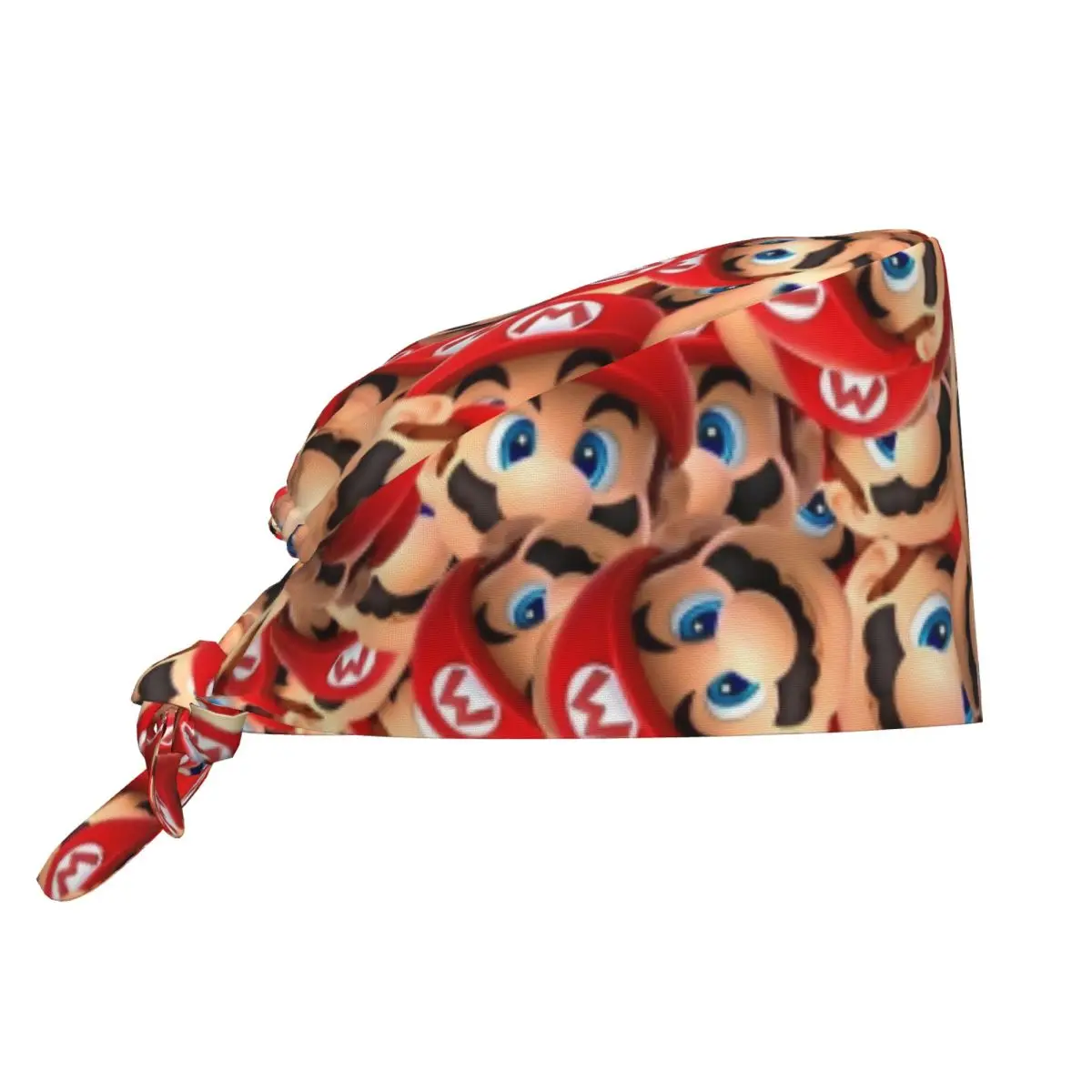 M-Marios Game Cartoon Tooth Check Surgicals Cap Pet Grooming Nursing Working Hats Cap Vintage Men Women   Scrub Hat