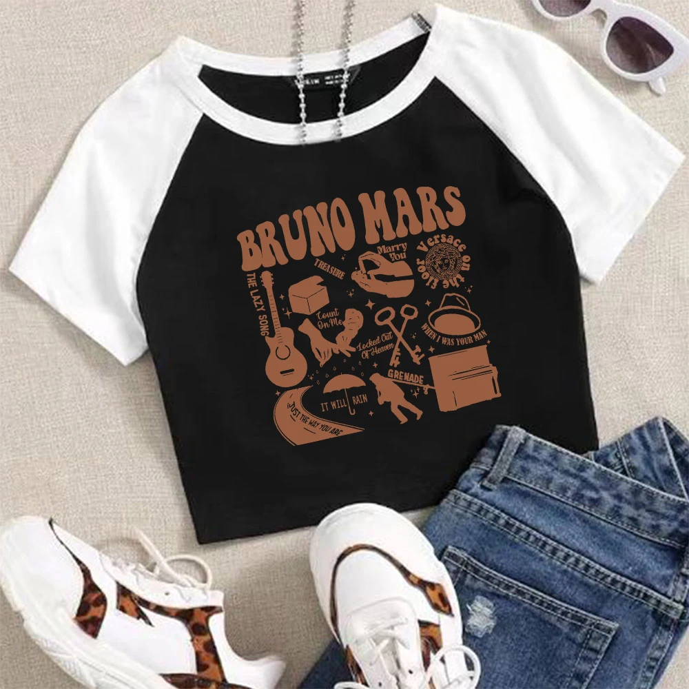 

Bruno Mars 24k Magic Doo-Wops & Hooligans Crop T-Shirt Girls Fashion