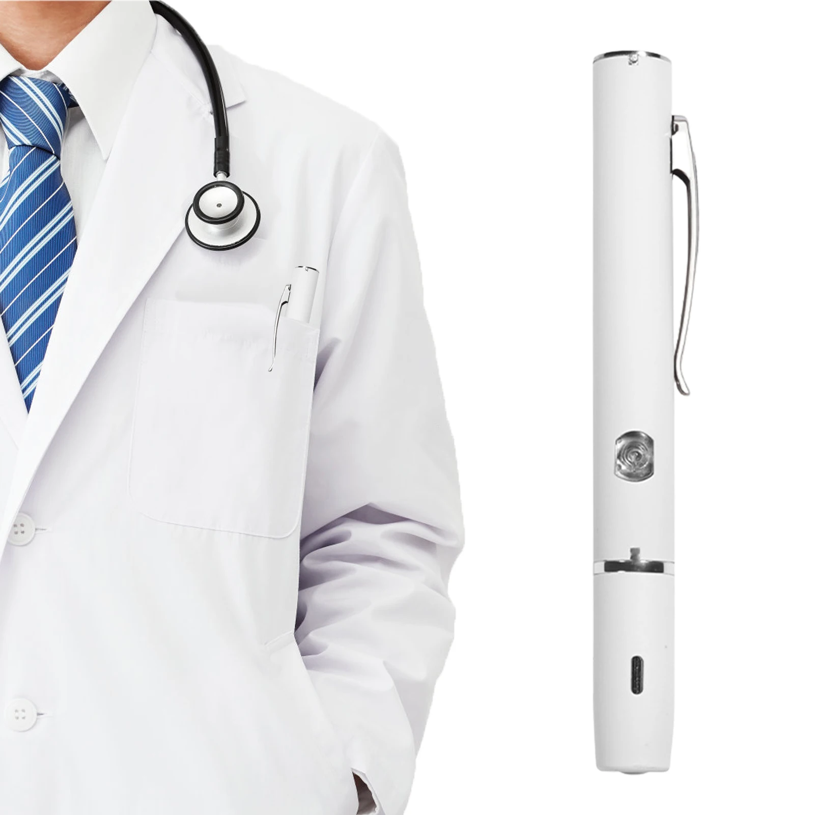 แบบพกพา Mini Medical Handy ไฟฉายปากกา USB ชาร์จ Dual แสงไฟสีพยาบาล Penlight ไฟฉายสำหรับทางการแพทย์ Responsible