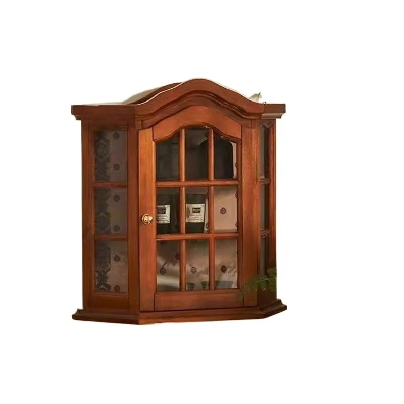 French vintage solid wood wall closet living room bedroom decorative display cabinet, locker