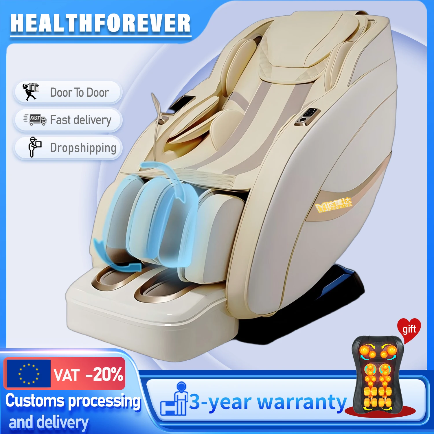 2025 Ganzkörper-Massagestuhl Shiatsu Wärmeknet Dual-Core 4D SL-Track Zero Gravity Bluetooth Thai Stretching Office Masage