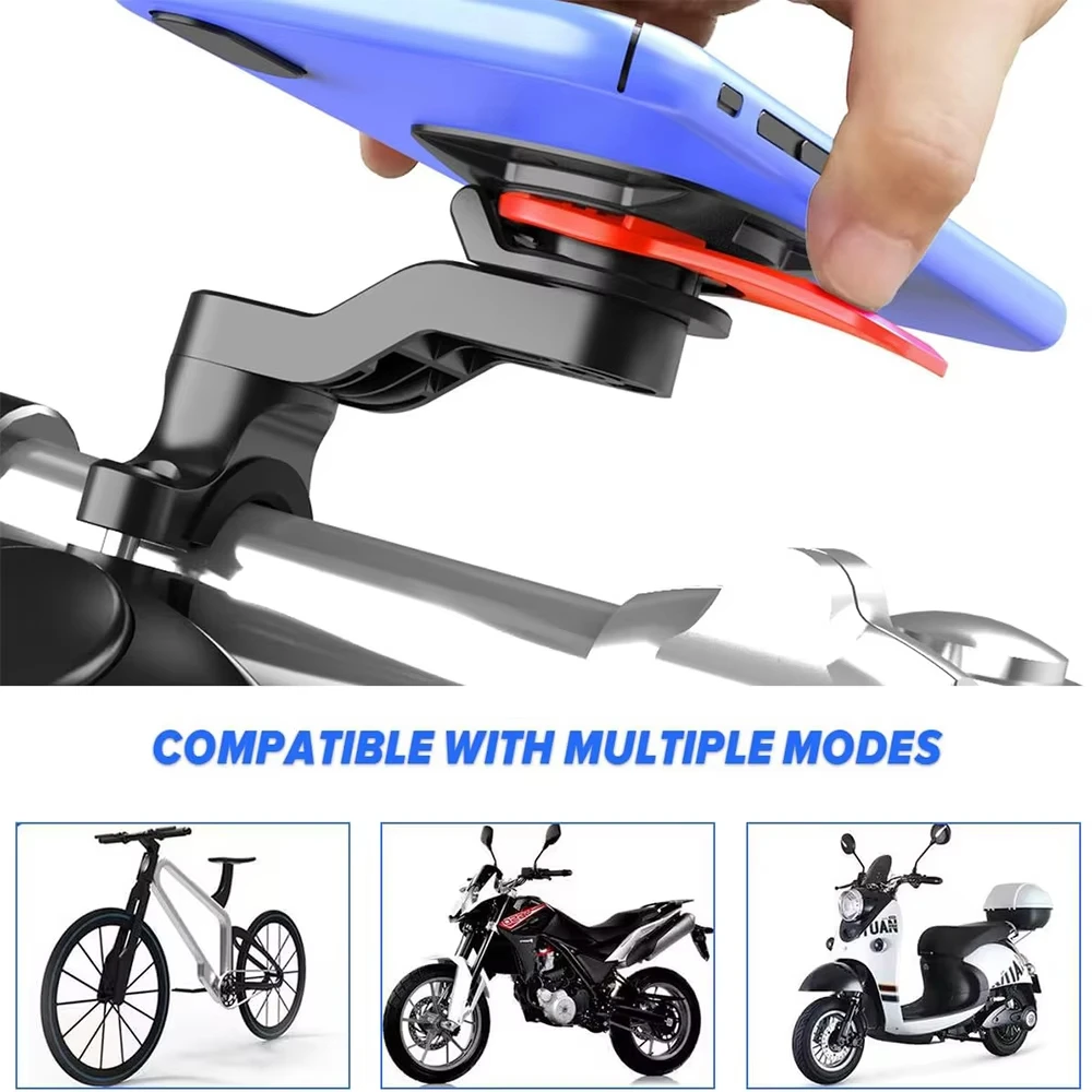 Bike Phone Holder, Motorcycle Mount - Motorcycle Phone Holder, Handlebar Cell Phone Clamp, E-Bike Scooter Phone Clip image 2
