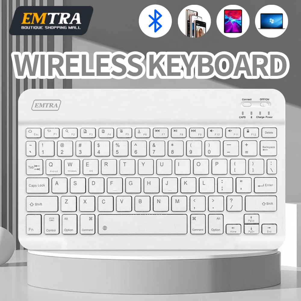 

Bluetooth Wireless Keyboard for IOS Android Windows Tablet for IPad Air Mini Pro Spanish Korean Russian Portugal White Keyboard