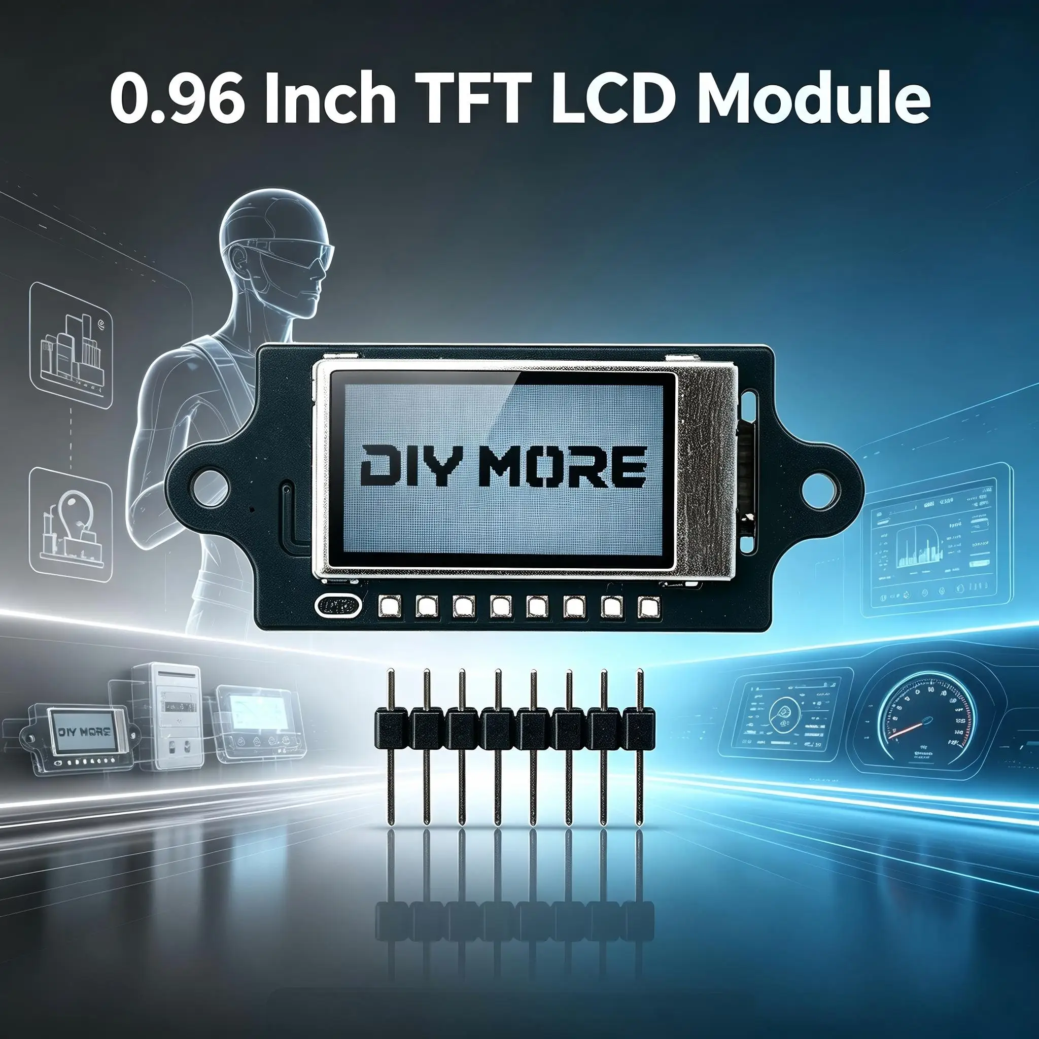 0.96 Inch TFT LCD Screen Module ST7735S SPI Interface 80x160 Display Colorful Small LCD Panel for Wearable/In-Vehicle Instrument