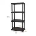 Plastic Garage Storage Shelves, Black, Adult