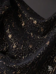 Chinese Style Black Gold Jacquard Fabric for Diy Overcoat Fashion Designer Dress Fabrics Per Meter Sewing Material Wholesale