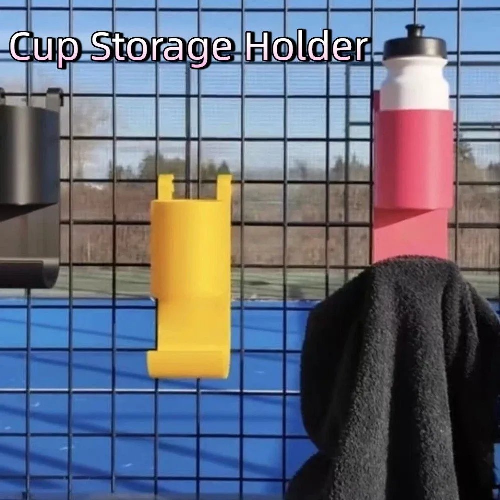 Towel Storage 3D Printed Paddle Tennis Towel Rack Heavy Duty Portable Cup Storage Holder Plastic Fence Hooks Tennis Training