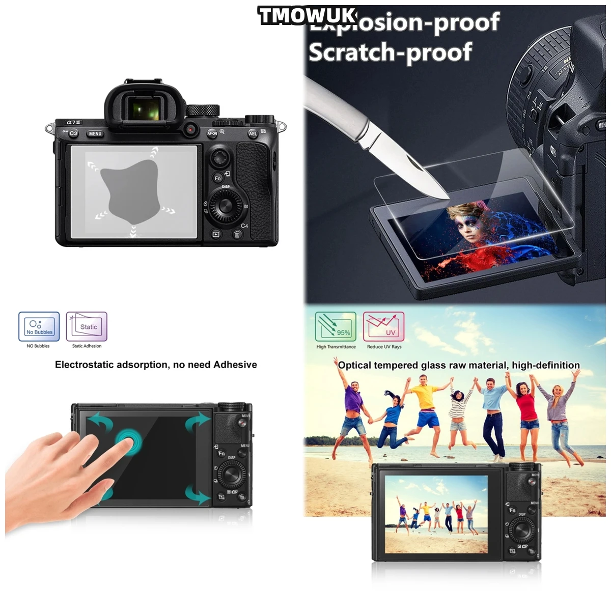 

For RX100 RX100IV RX100VII A9 A9II, 9H Tempered Glass Screen Armor, HD Transparent, Anti-Scratch.