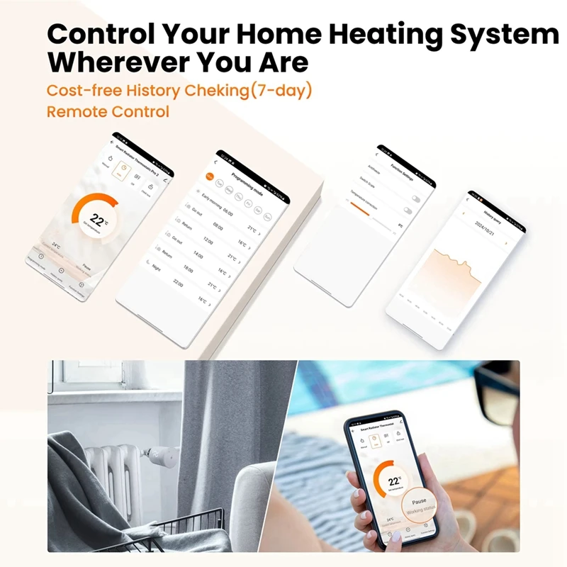 ABGR-ترموستات المبرد الذكي، صمام التحكم في درجة الحرارة القابل للبرمجة، يعمل مع Alexa، صمام المبرد الحراري TRV