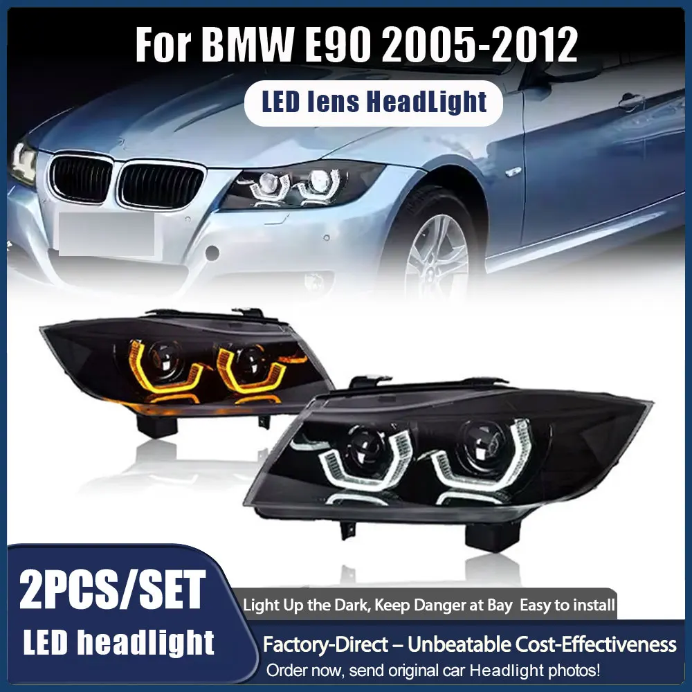 

Фары в сборе для BMW 3 серии E90 2005-2012 320i 318i 323i 2005-2012 светодиодные автомобильные дневные ходовые динамические указатели поворота