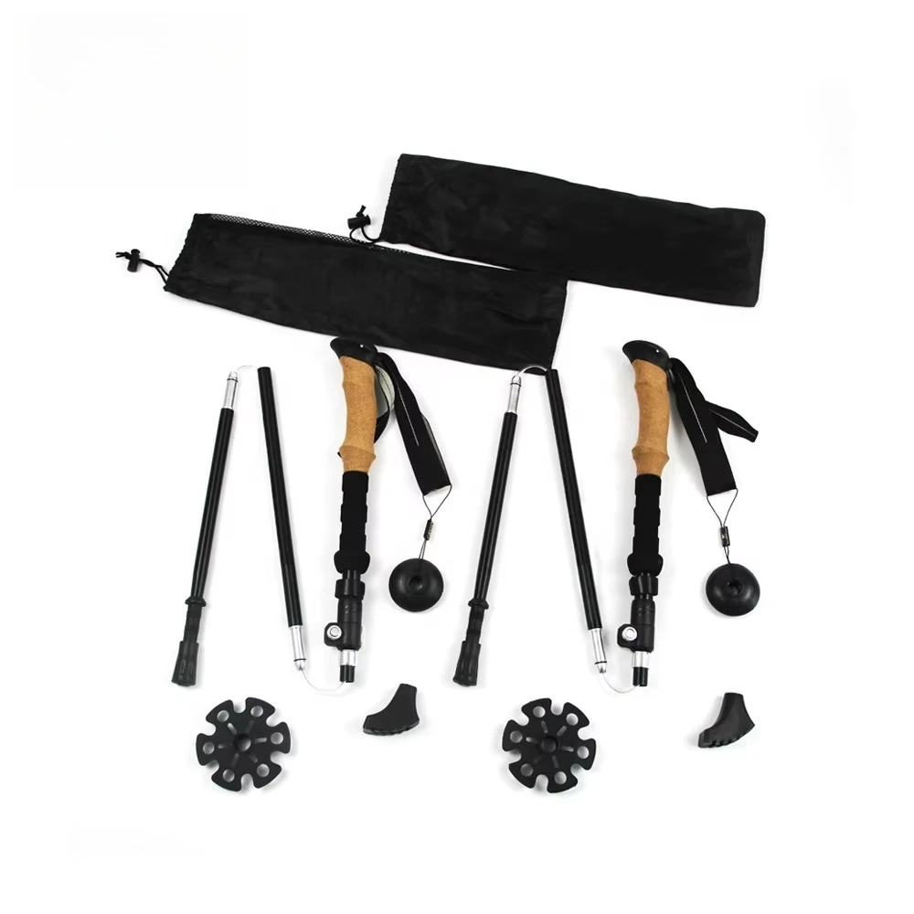 

YumuQ Ultra Light 7075 Aluminum Foldable Foldable Nordic Walking Hiking Rod/Cork Handle Rod
