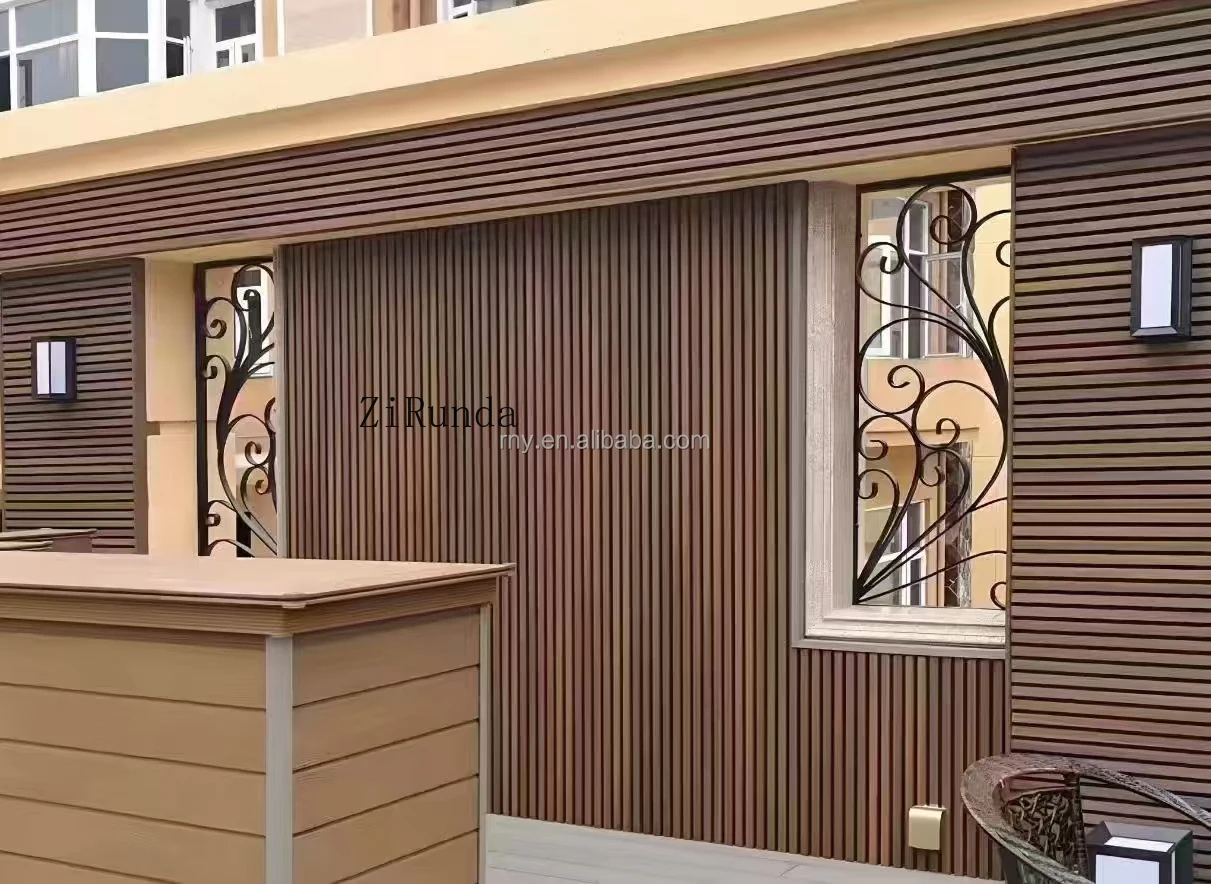 Customized waterproof wood plastic exterior wall panel used for building facade cladding and outdoor decorative corrugated board