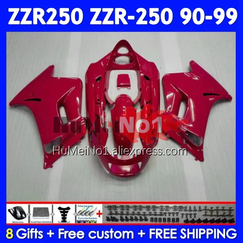 Bodys For KAWASAKI NINJA ZZR 250 ZZR-250 241No.156 ALL Red hot ZZR250 1990 1991 1992 1993 1994 1995 1996 1997 1998 1999 Fairing