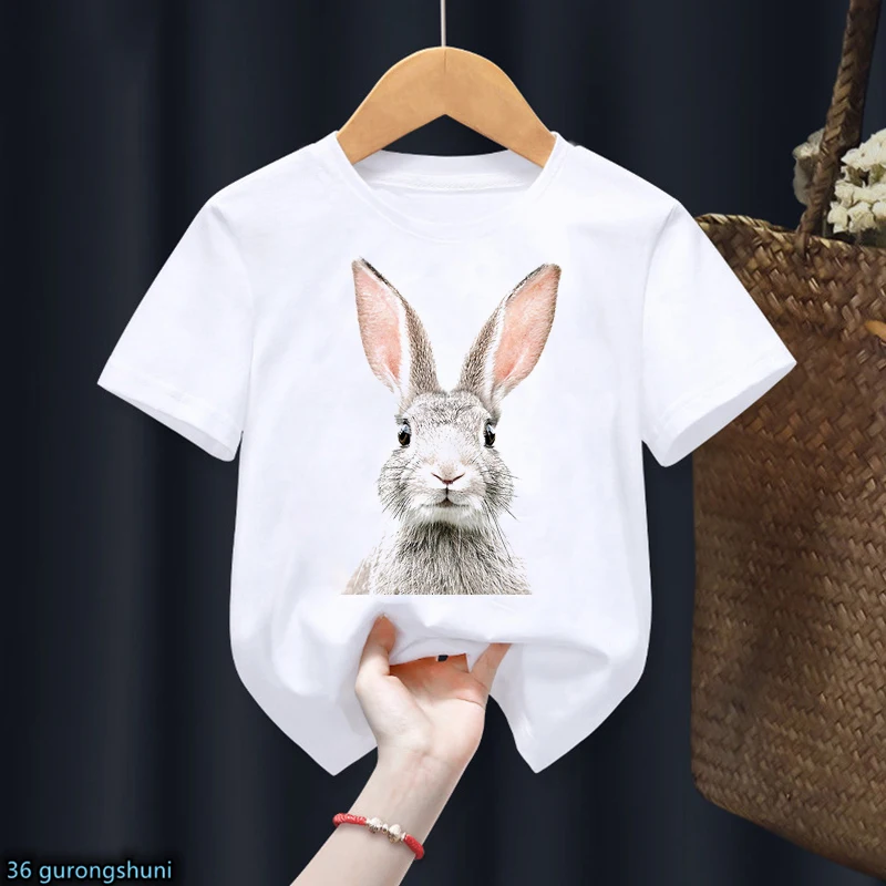 

New Boys T-Shirt Funny Giraffe Rabbit Elephant Forest Animal Cartoon Print Boy Clothes Summer Hip Hop Children'S Clothing Tshirt