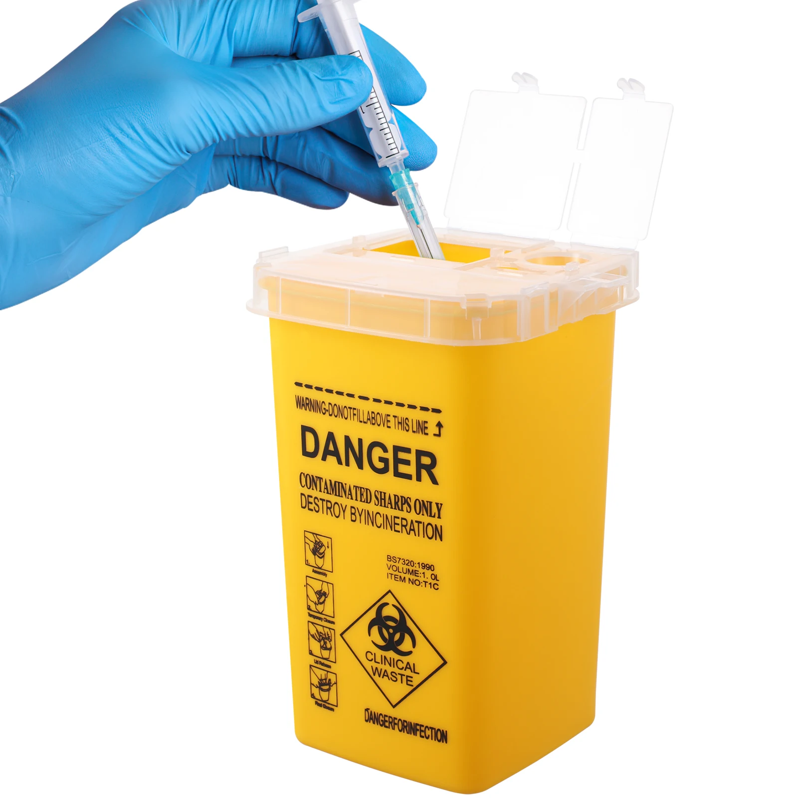 

Container Durable Material Safe Disposal Needles Compact Size Travel Home Hospital Clinic Health Care