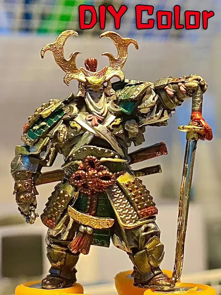 Copper Japanese Shogunate Samurai Figurines Miniatures Vintage Metal Soldiers Model Statue Desktop Toy Ornament Decoration
