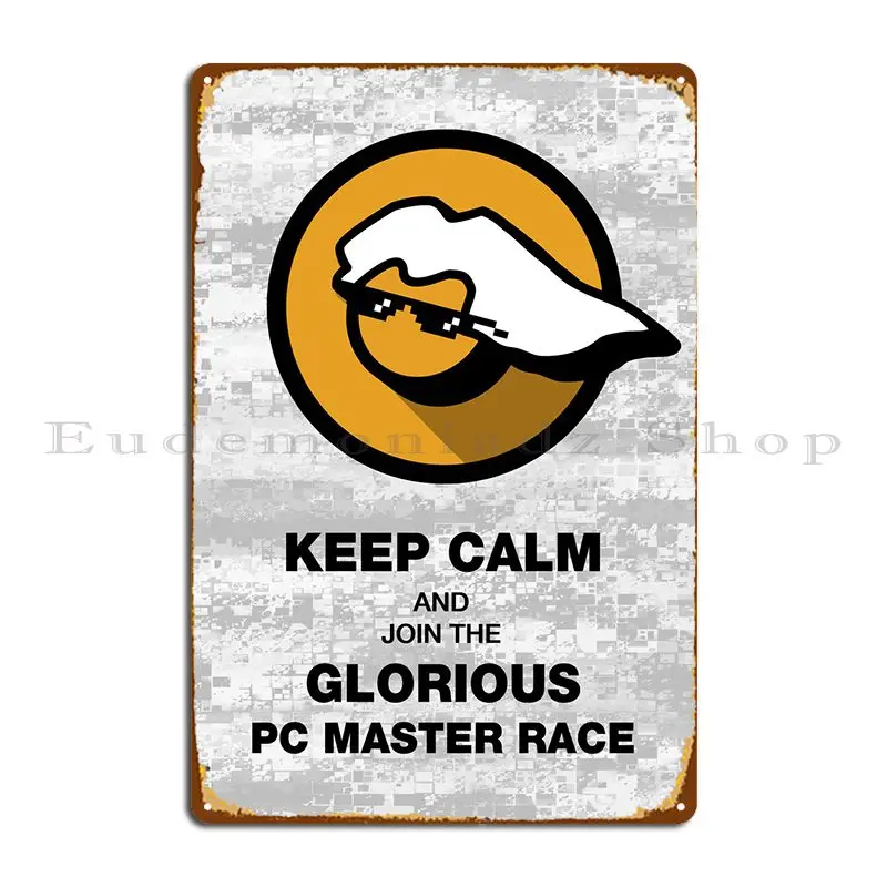 Glorious Pc Master Race Metal Sign Plaques Funny Create Mural Club Bar Cinema Tin Sign Poster