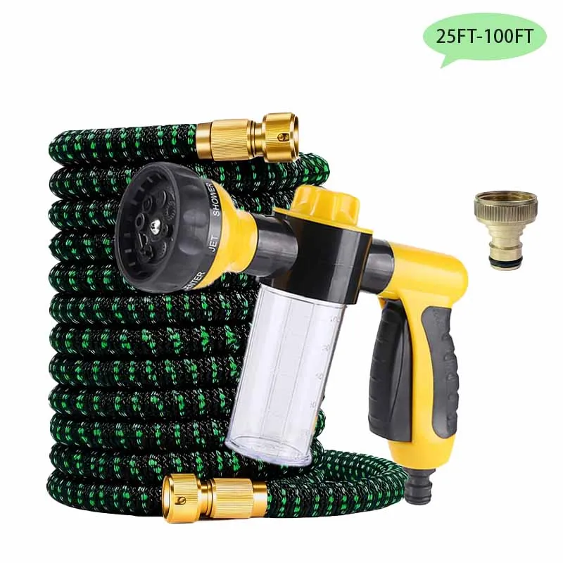 

Садовый шланг 25–100 футов, нерасширяющийся, легкий, герметичный, металлический интерфейс, без узлов, портативный, износостойкий, прочный, гибкий