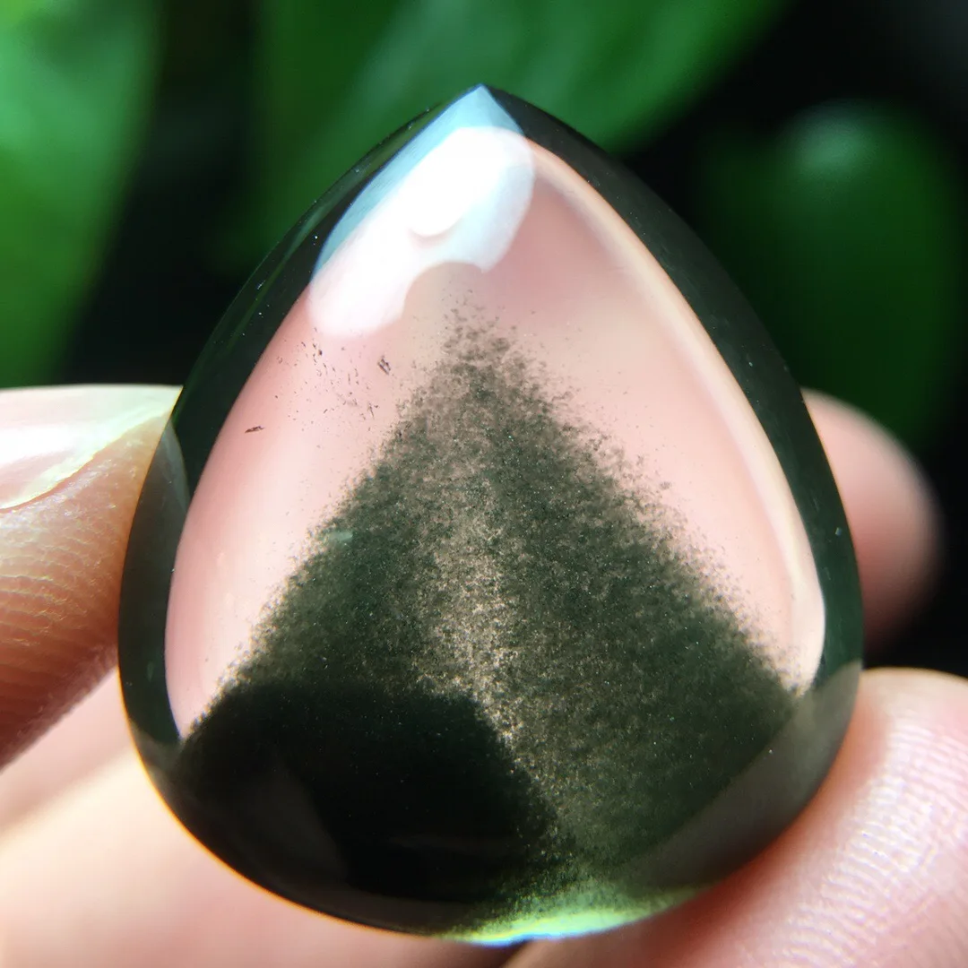 

Necklace Pendant Natural Green Phantom Quartz For Women Lady Men Healing Crystal Wealth Gift Clear 25mm Beads Jewelry AAAAA