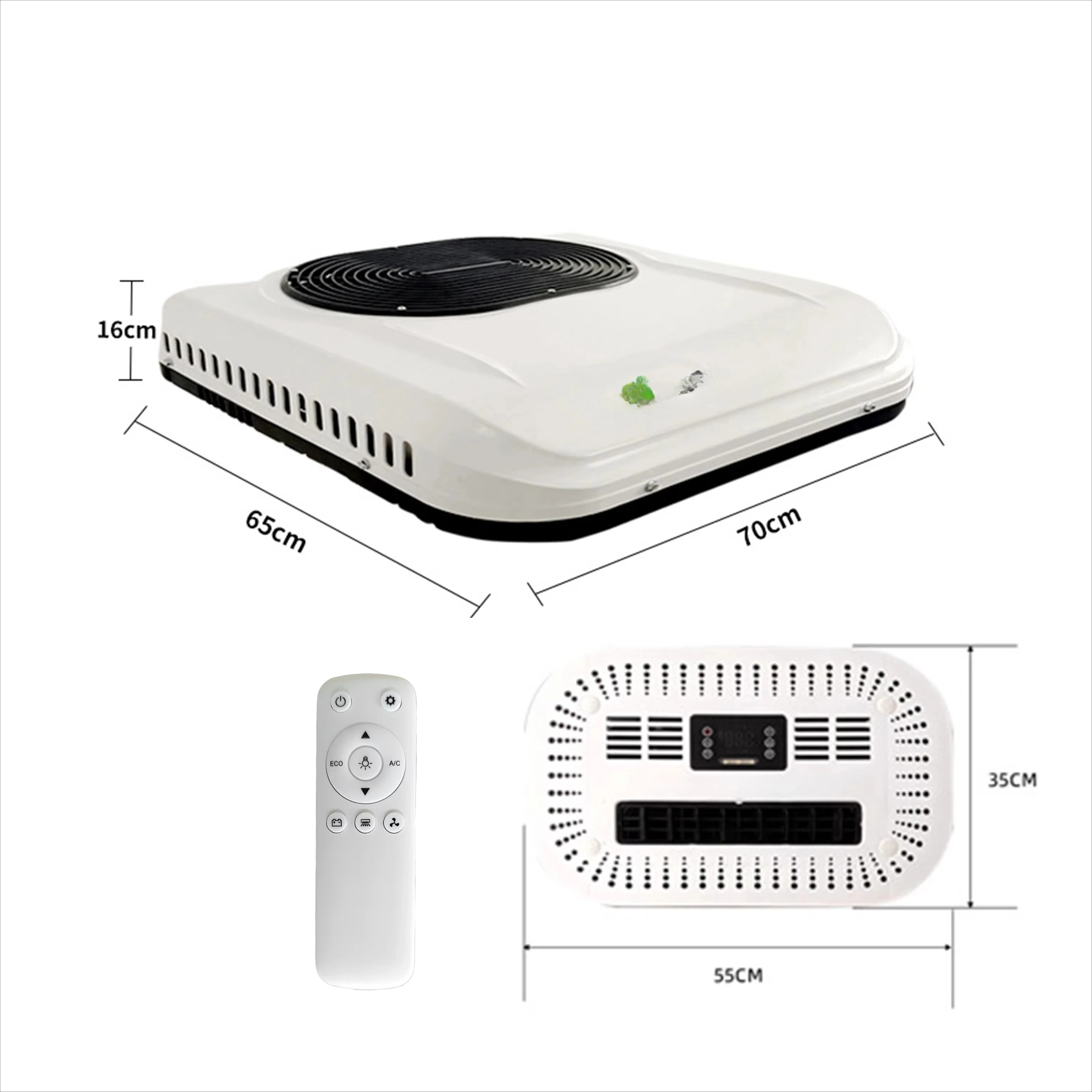 مكيف هواء صغير للتدفئة والتبريد على السطح تيار مستمر 12 فولت 24 فولت مكيف هواء للسيارة لشاحنة قافلة