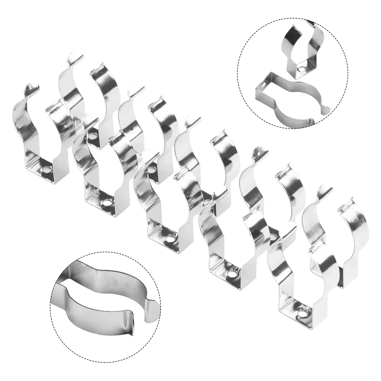 10pcs Heavy Duty Tool Spring Terry Clips Silver Manganese Steel Open Type Clamps Hardware 6mm/10mm/12mm/16mm/19mm/25mm/28mm