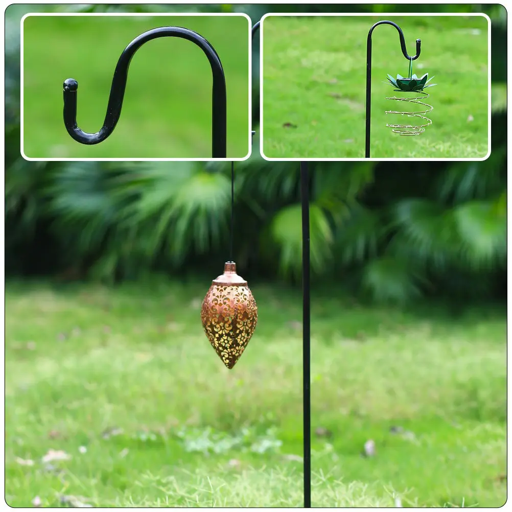 2 Pcs Garden Hooks Shepherds for Outdoor Plants Tall Bird Feeders Shepherd's Hanger