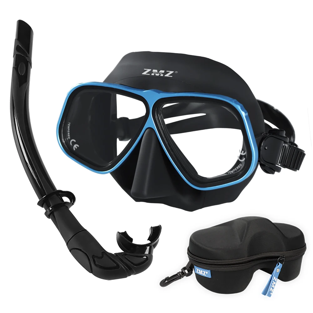

Mask Snorkel Set Freediving Adult Freediving Mask Set Storage Box Metal Frame Diving Mask
