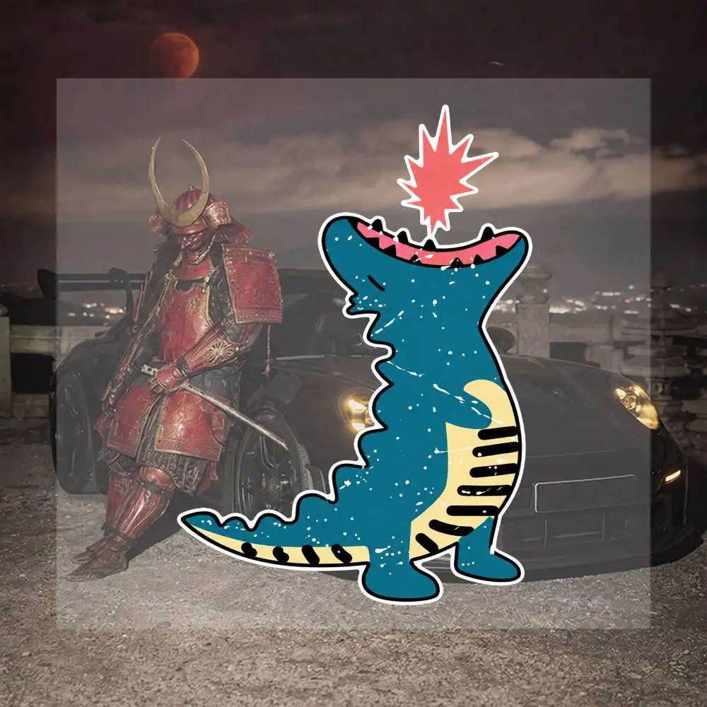 Green Small Dinosaur 16cm Sticker Pack Street Style Graffiti Decals Waterproof Vinyl Stickers For Helmet Laptop Car