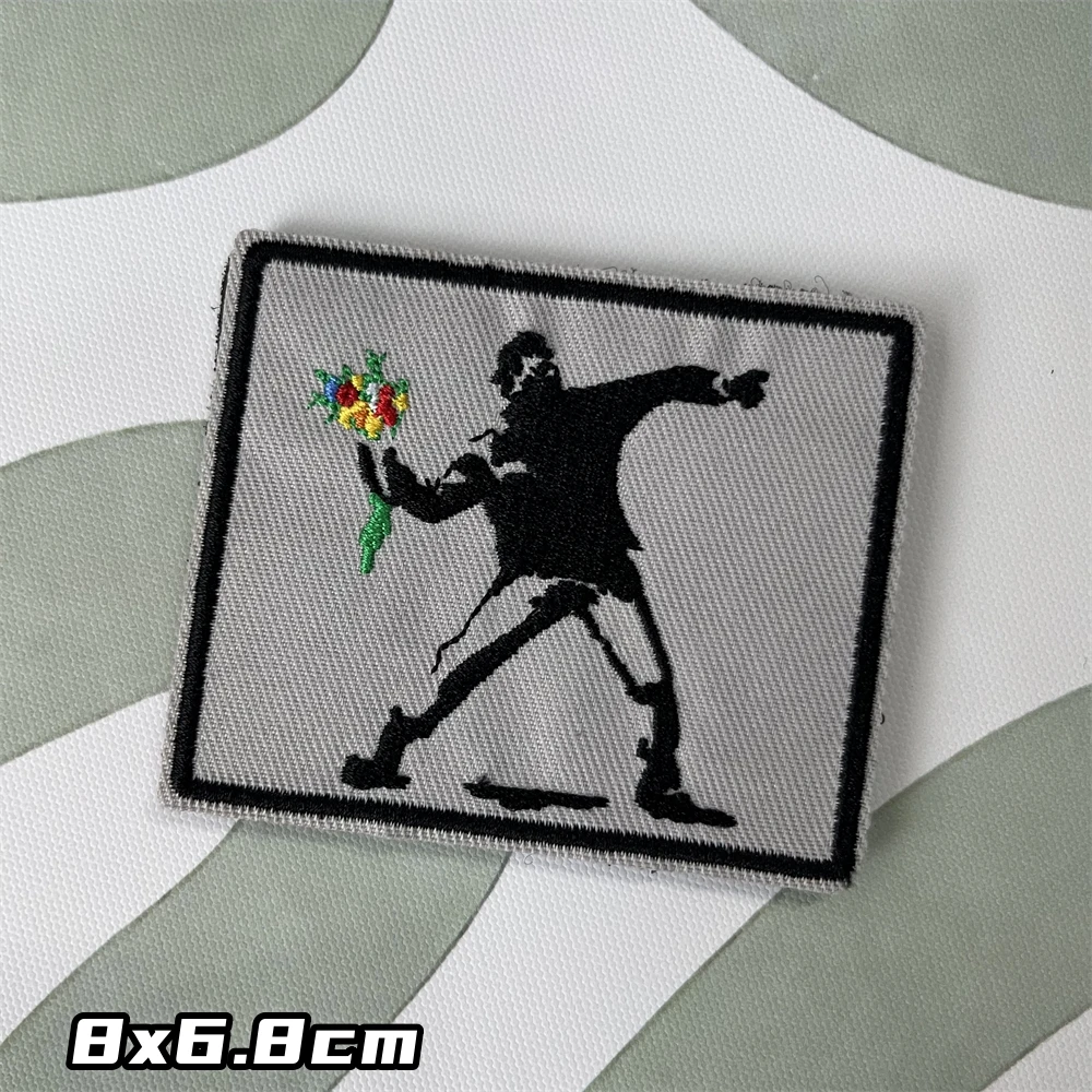 “Banksy Wandal” Embroidery Patches Tactical Morale Badge Hook and Loop Sticker