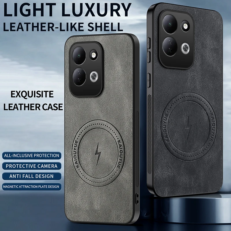 Für Xiaomi Redmi 17 Hülle Luxuriöse PU-Lederhülle Magnetische Magsafe Schutzhülle Rückseite für Xiaomi Redmi 17 5G Handyhülle