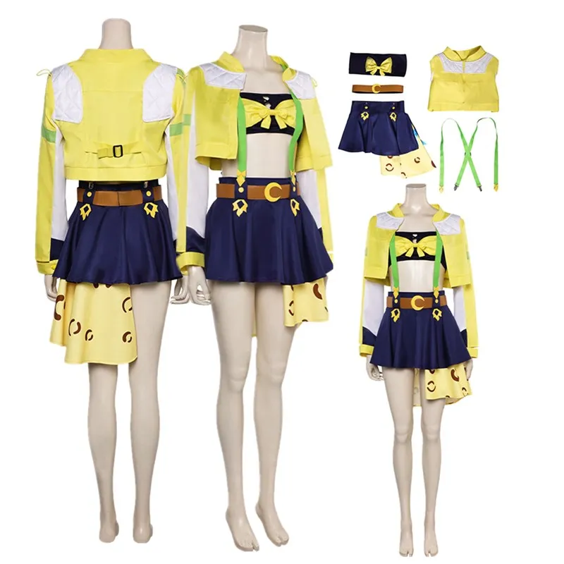 Amoled Derby Anime Cosplay Costume pour femme, manteau de poche de la jungle, jupe nette, tenues d'Halloween, déguisement de fête de carnaval, imbibé