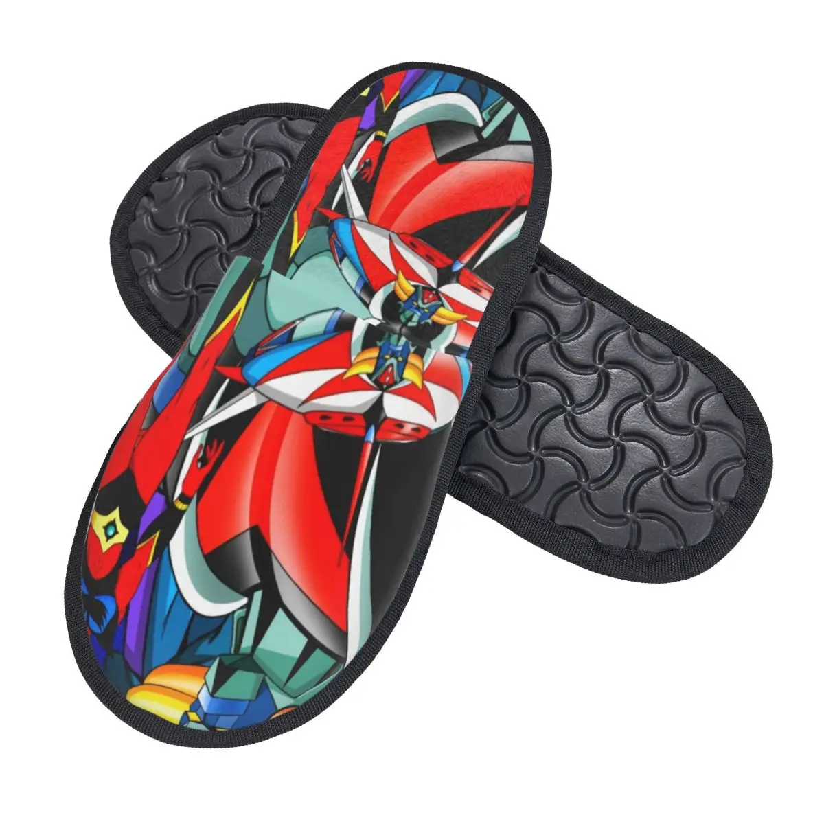 Custom G-Grendizers UFO Robot House Slippers Women Soft Memory Foam Goldorak Goldrake Anime Slip On Hotel Slipper Shoes