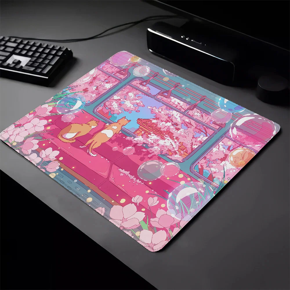 Small Keyboard Pad Mouse The Cute Cats on the Train Gaming Laptops Mausepad Rubber Mat Pc Accessories Mousepad Gamer Deskmat