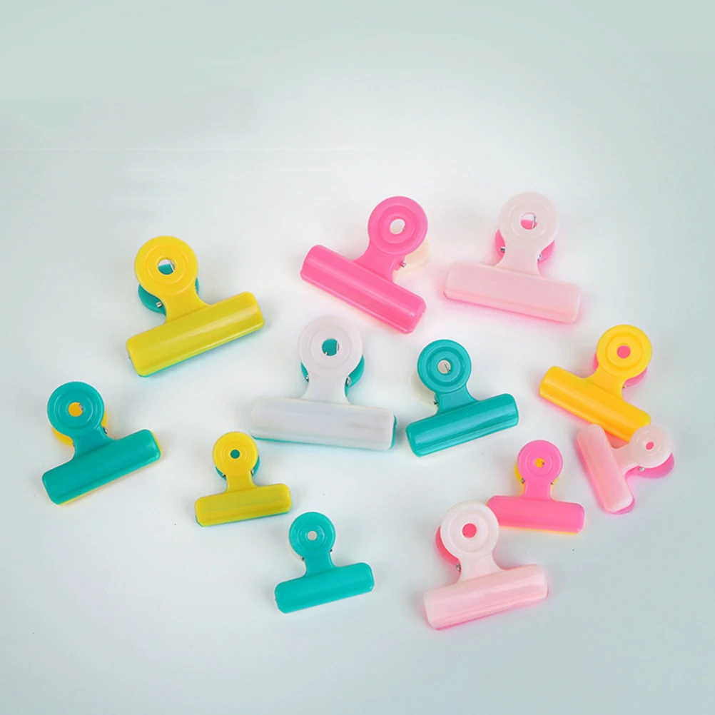 

3pcs Paper Binder Clips Office Supplies Plastic Material Organizing Photos Files Tickets Snack Bags Sealing Clip