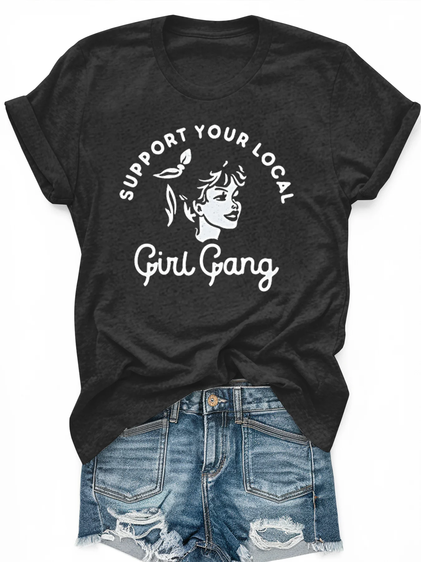 

Women's large-size printed short-sleeved T-shirt, loose and casual, soft, comfortable and breathable, outdoor sports