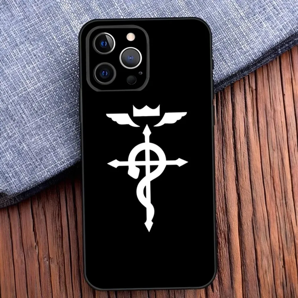 Full Metal Alchemist Alchemy Phone Case For iPhone 16,15,14,13,12,11,Pro,X,XS,Max,XR,Plus,Mini Soft Black Cover