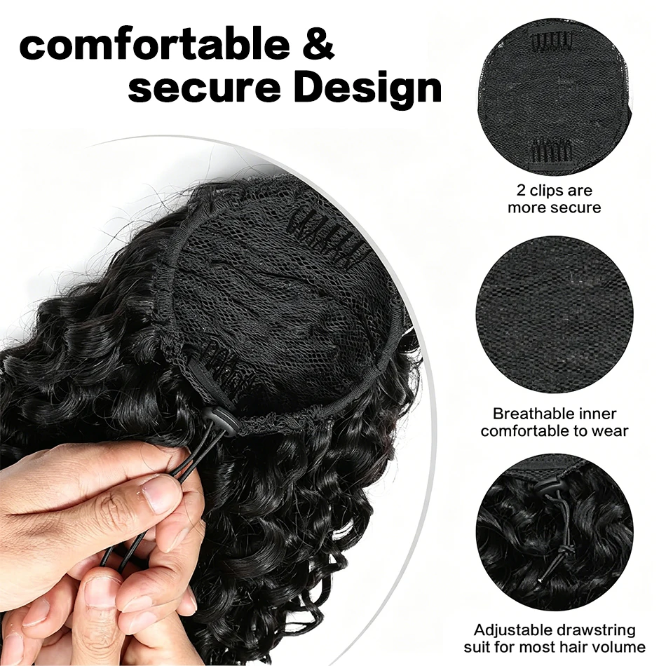 Water Wave Drawstring Ponytail - Clip In Hair Piece review and price