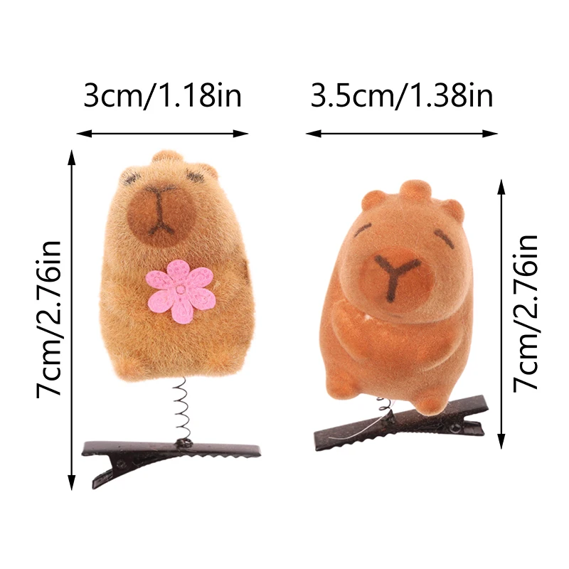 5PCS Del Fumetto Divertente 3D Kapibala Peluche Tornante Moda Animale Bello Capibara Clip di Capelli Accessori Copricapi Regalo Del Capretto Colore Casuale