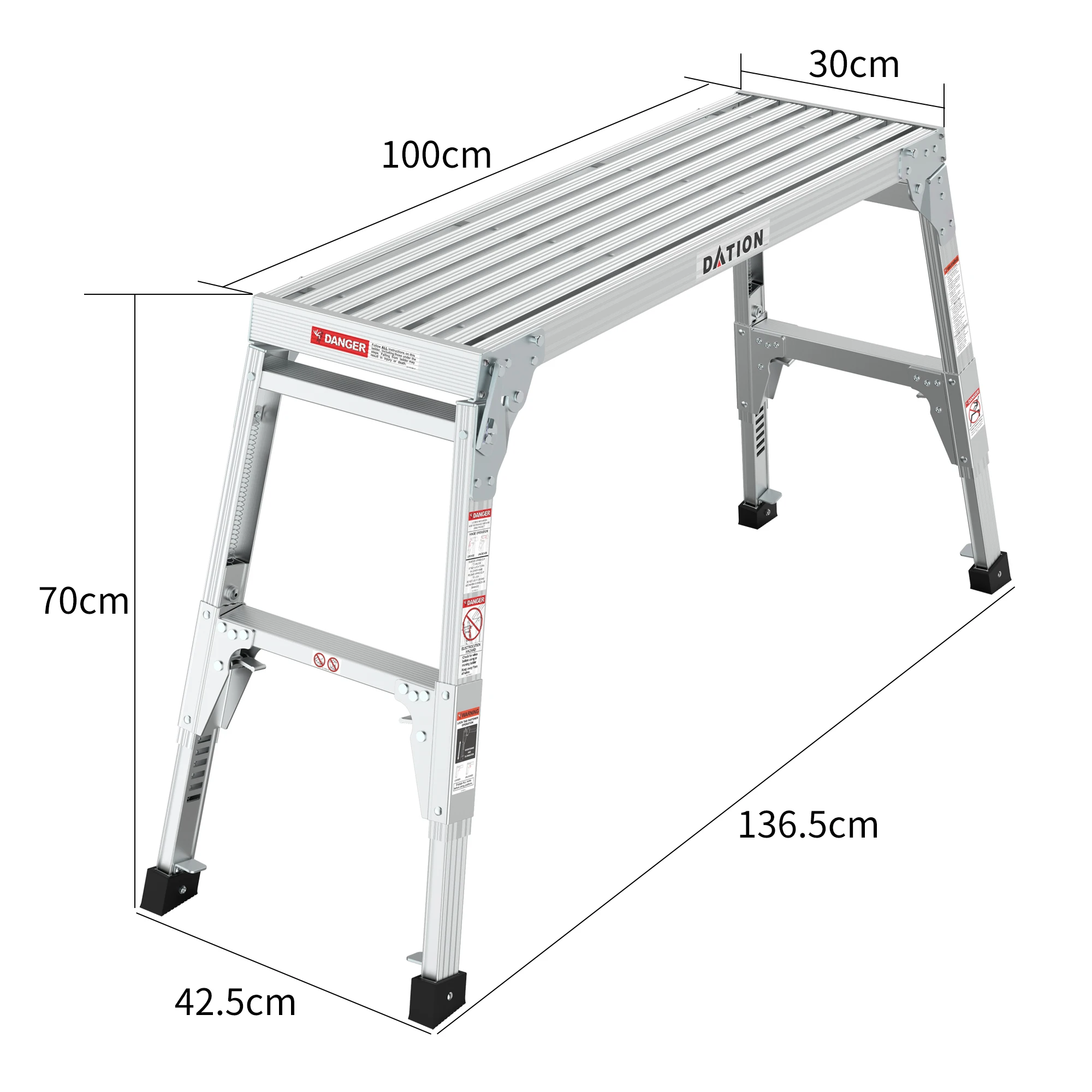 Escada de plataforma estreita Escada de alumínio resistente e fácil de transportar