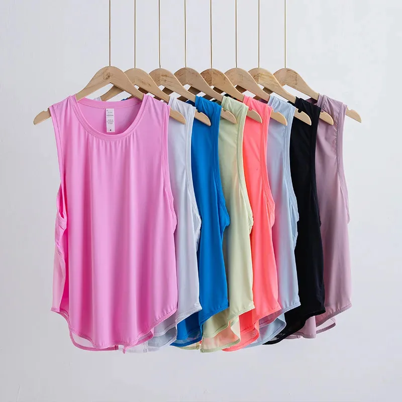 

Spring/Summer Fitness Vest Women's Mesh Breathable Tie up Yoga Cover Up Quick Drying Breathable Outdoor Running Sports T-shirt