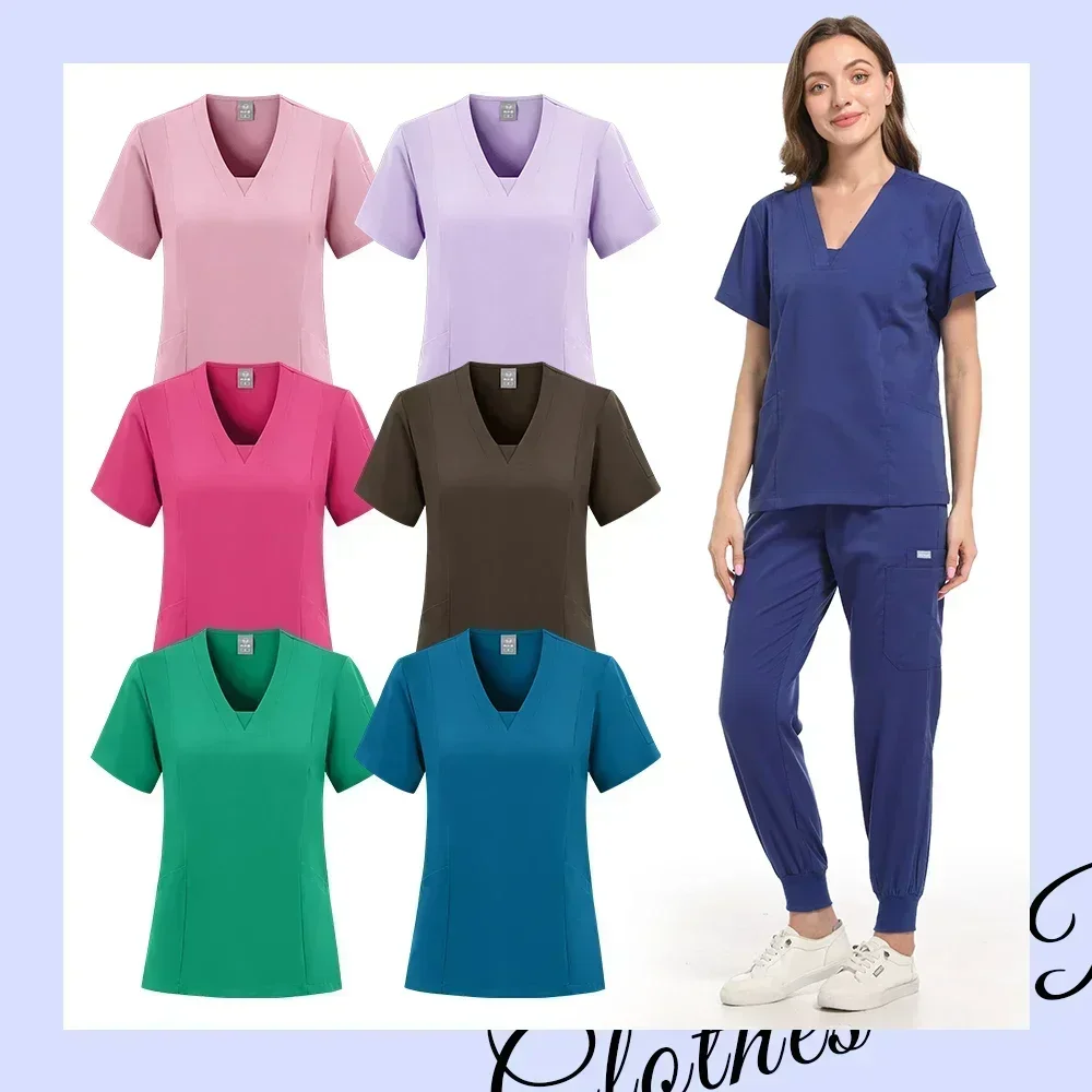 Women's body fitting scrub set Medical uniform Doctor's top Jogger's scrubs Nurse Accessories Salon Spa work  estheticienne