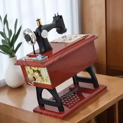 

Mechanical Musical Box Simulation Sewing Machine Style Desktop Decoration Home Birthday Gift Ornament Sewing Machine Musical Box