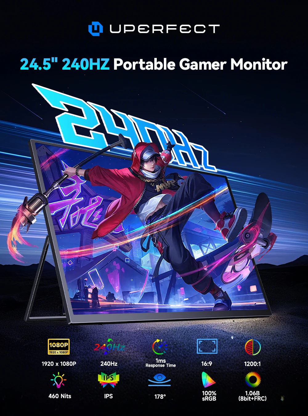 UPERFECT 240Hzリフレッシュレートモニター 24 - Pc Gaming Y Monitor のレビューと価格