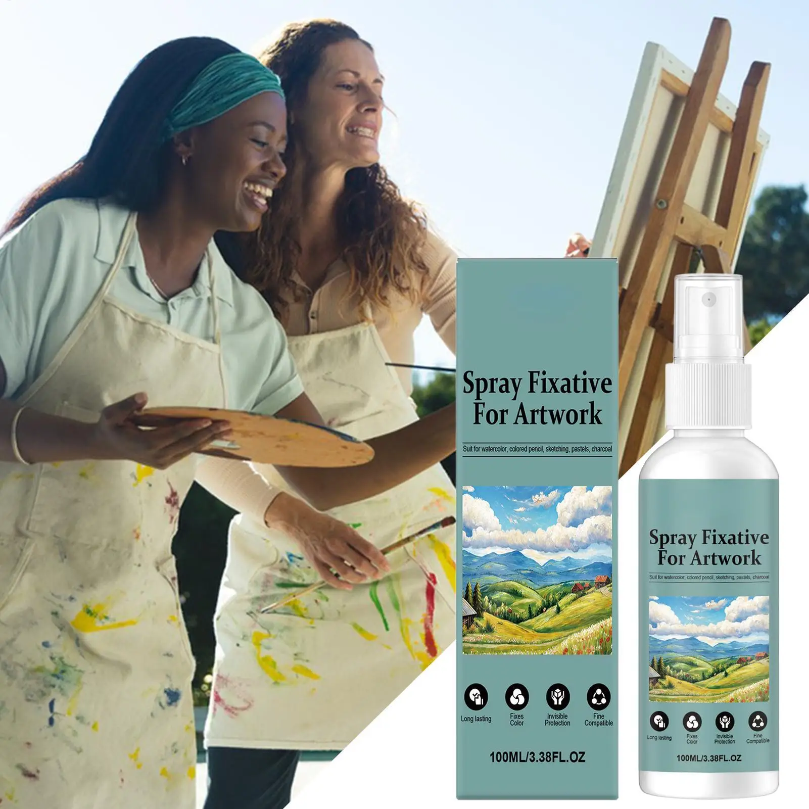 Art Fixative Spray 100ml Quick Drying Non-Yellowing Protection for Charcoal Pastel Sketching Crafts ﻿