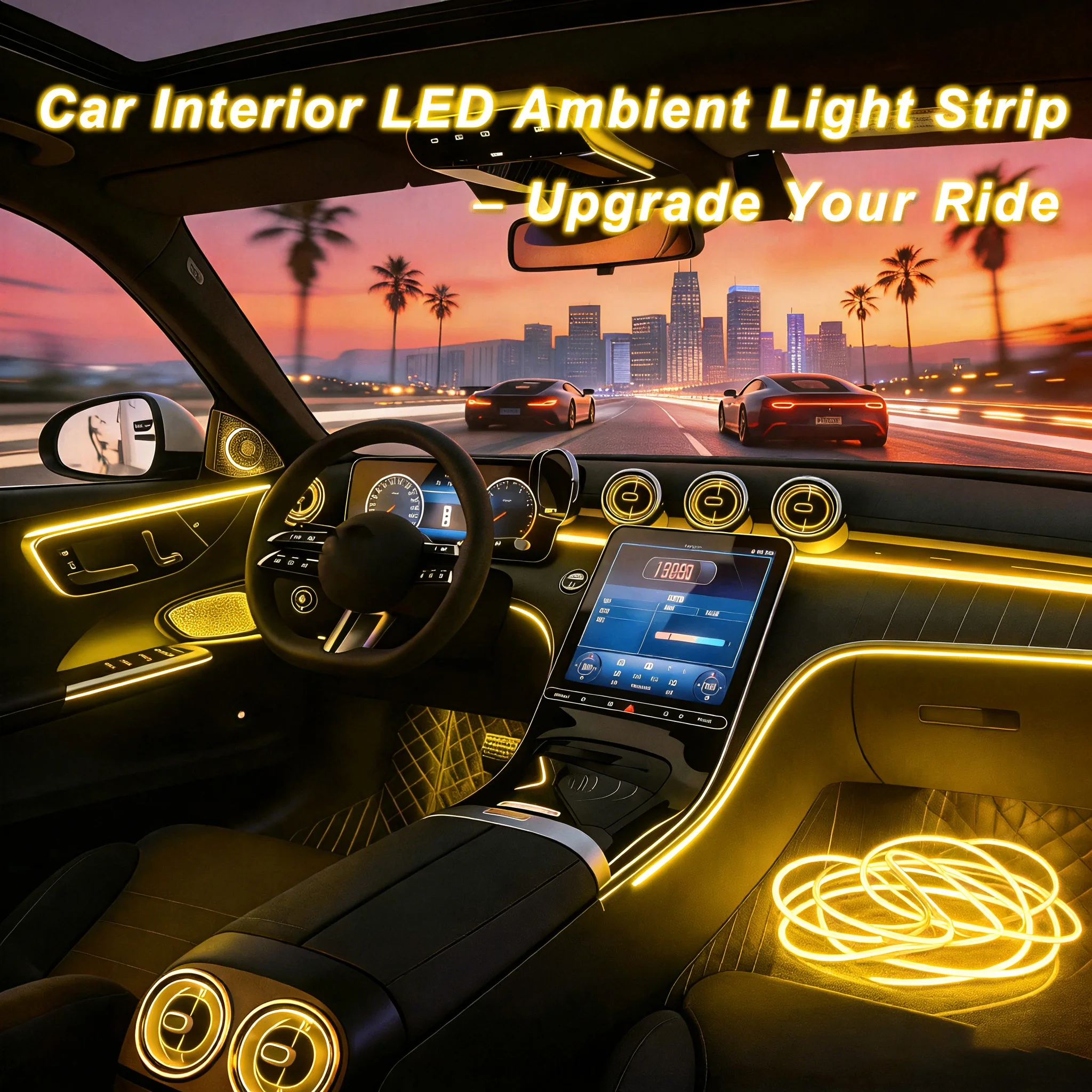 

Светодиодная лента для интерьера автомобиля, RGB, USB-интерфейс, 3/4/5/6/7/8 м, роскошное интерьерное освещение