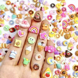 Resin Multi Styles Cartoon Ice-cream Bread Cookies Nail Charms Simulatied Dessert Series Nail Art Decorations Accessories DIY