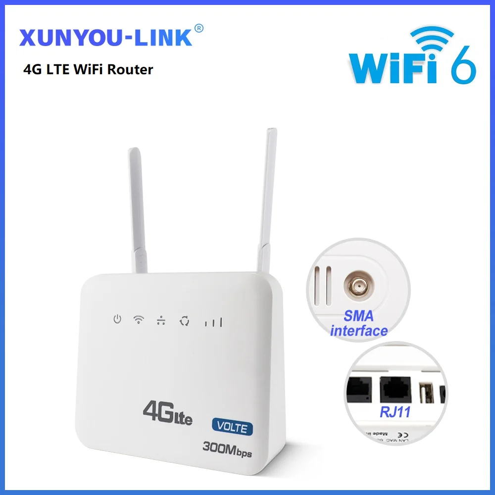 

4G LTE WiFi Router 300Mbps Modem With SMA Extend Antenna Interface and Fixed Telephone VOLET Function Support 32 User Connection