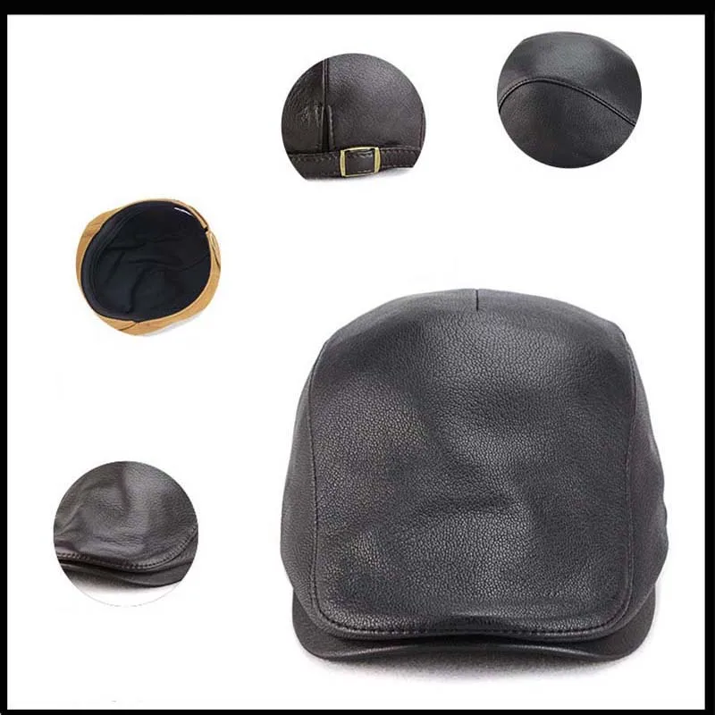 

Light Luxury Leisure British Style Sheepskin Berets For Men Spring Autumn Fashion Warm Newsboy Cap For Women Simple Forward Cap