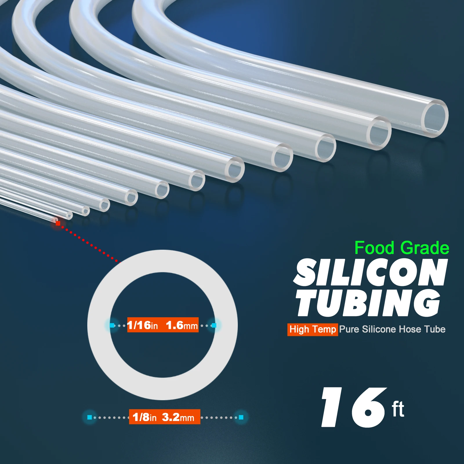 Tubi in Silicone, tubi in Silicone per uso alimentare, tubi per acquari, tubi per irrigazione a goccia, tubo flessibile in Silicone puro ad alta temperatura